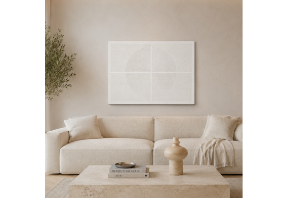 Aria Modern Dokulu Tablo Krem 50×70 cm